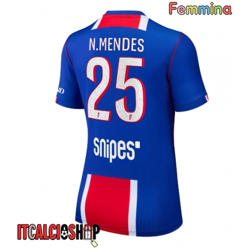 Paris Saint-Germain Nuno Mendes #25 Prima Maglia Femmina 2026-27 Manica Corta